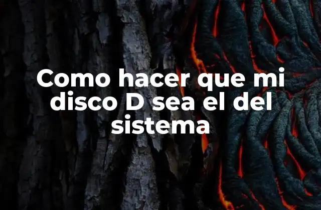Como Hacer que Mi Disco D Sea el Del Sistema