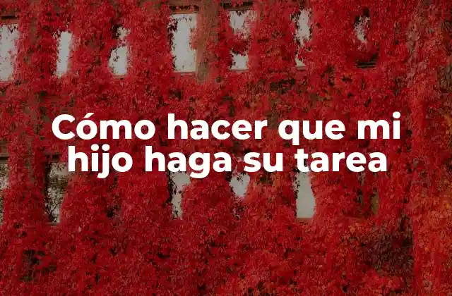 Cómo Hacer que Mi Hijo Haga Su Tarea