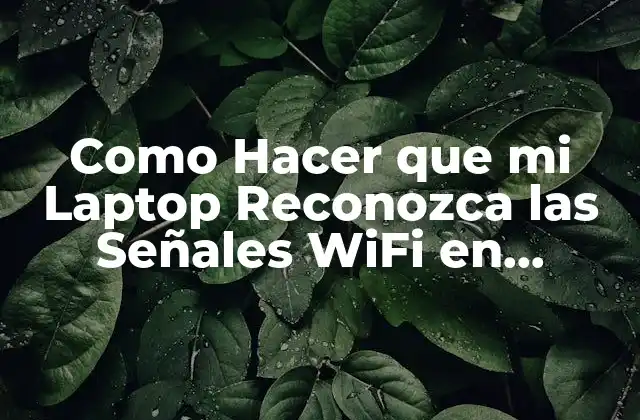 Como Hacer que Mi Laptop Reconozca las Señales Wifi en Windows 7