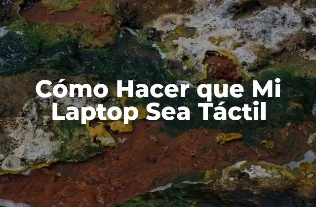 Cómo Hacer que Mi Laptop Sea Táctil