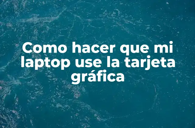 Como Hacer que Mi Laptop Use la Tarjeta Gráfica