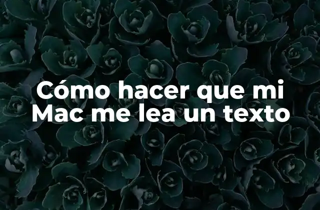 ¿Qué es la lectura de texto en un Mac y para qué sirve?