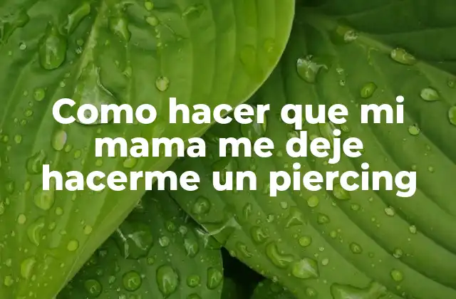 Como Hacer que Mi Mama Me Deje Hacerme un Piercing