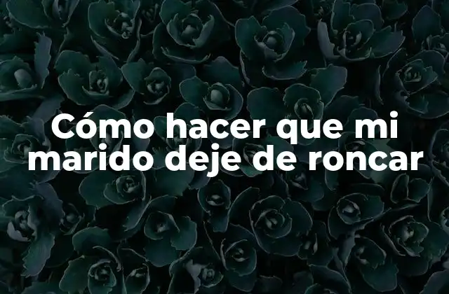 Cómo Hacer que Mi Marido Deje de Roncar 2 ¿Qué es el ronquido y cómo afecta a la pareja?