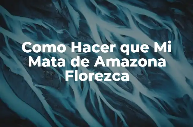 Como Hacer que Mi Mata de Amazona Florezca