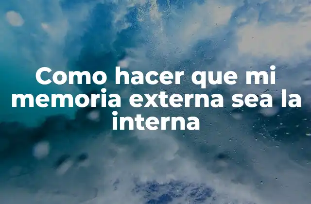 Como Hacer que Mi Memoria Externa Sea la Interna