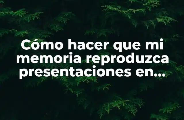 Cómo Hacer que Mi Memoria Reproduzca Presentaciones en Sony Bravia