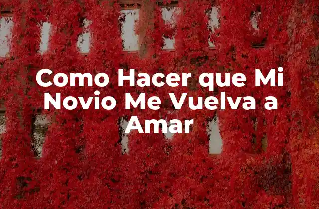 Como Hacer que Mi Novio Me Vuelva a Amar
