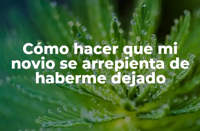 Cómo Hacer que Mi Novio Se Arrepienta de Haberme Dejado
