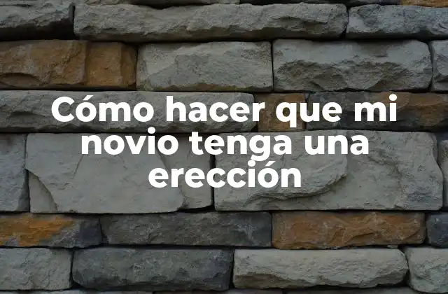 Cómo Hacer que Mi Novio Tenga una Erección