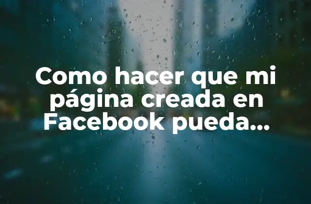 Como Hacer que Mi Página Creada en Facebook Pueda Visualizarse