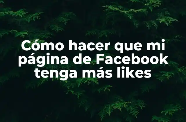 Cómo Hacer que Mi Página de Facebook Tenga Más Likes