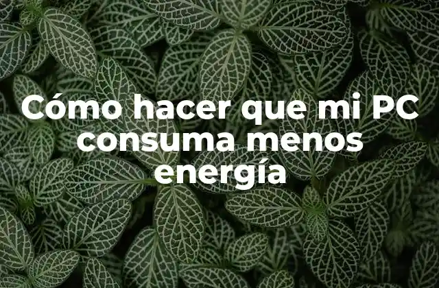 Cómo Hacer que Mi Pc Consuma Menos Energía
