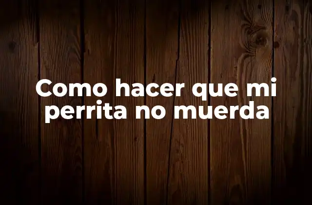 Como Hacer que Mi Perrita No Muerda