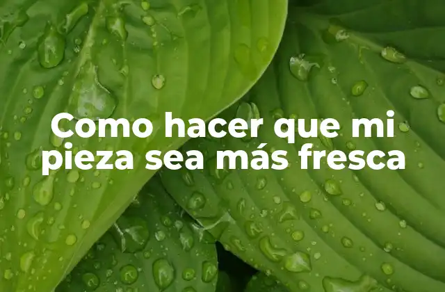 Como Hacer que Mi Pieza Sea Más Fresca