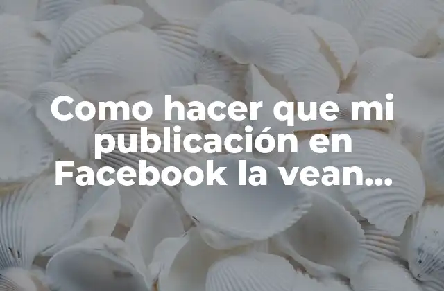 Como Hacer que Mi Publicación en Facebook la Vean Todos
