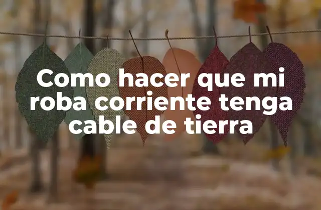 Como Hacer que Mi Roba Corriente Tenga Cable de Tierra