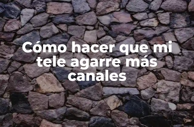 Cómo Hacer que Mi Tele Agarre Más Canales