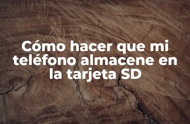 Cómo Hacer que Mi Teléfono Almacene en la Tarjeta Sd