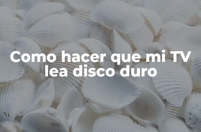 Como Hacer que Mi Tv Lea Disco Duro