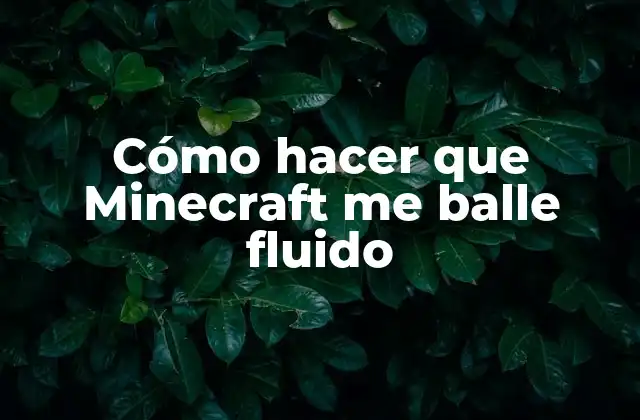 Cómo Hacer que Minecraft Me Balle Fluido