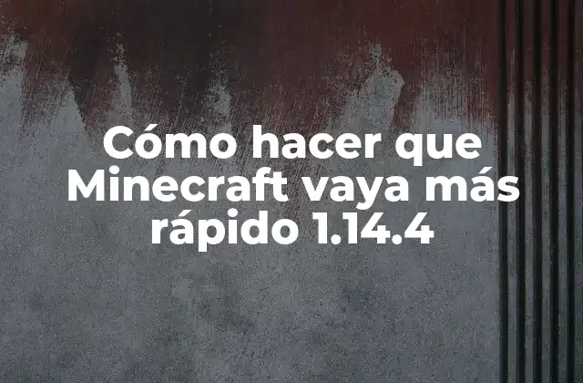 Cómo Hacer que Minecraft Vaya Más Rápido 1.14.4