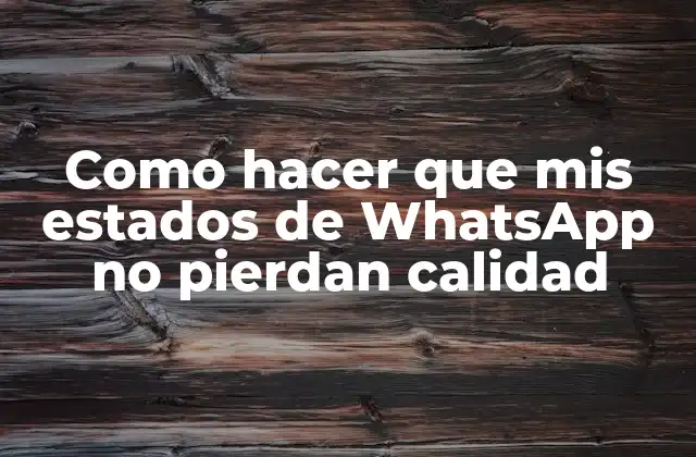 Como Hacer que Mis Estados de Whatsapp No Pierdan Calidad