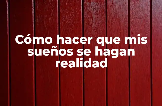 Cómo Hacer que Mis Sueños Se Hagan Realidad 2 Cómo hacer que mis sueños se hagan realidad
