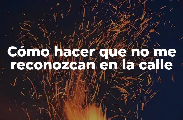 Cómo Hacer que No Me Reconozcan en la Calle