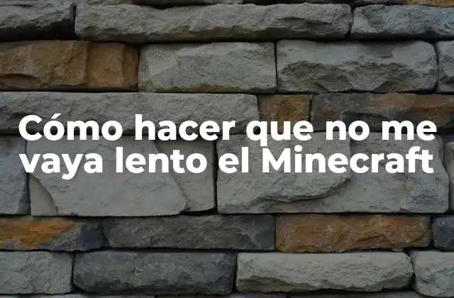 Cómo Hacer que No Me Vaya Lento el Minecraft