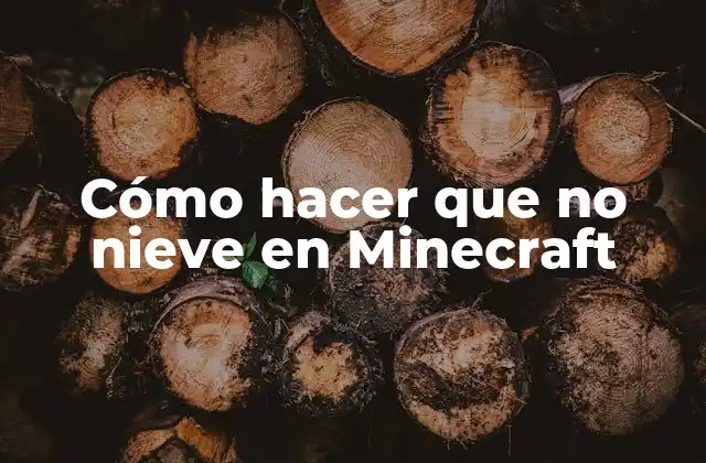 Cómo Hacer que No Nieve en Minecraft