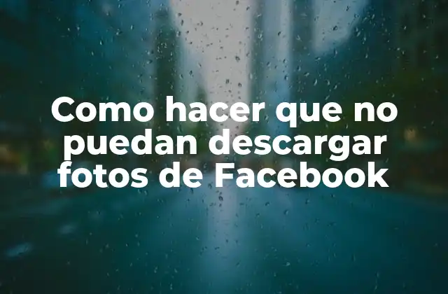 Como Hacer que No Puedan Descargar Fotos de Facebook