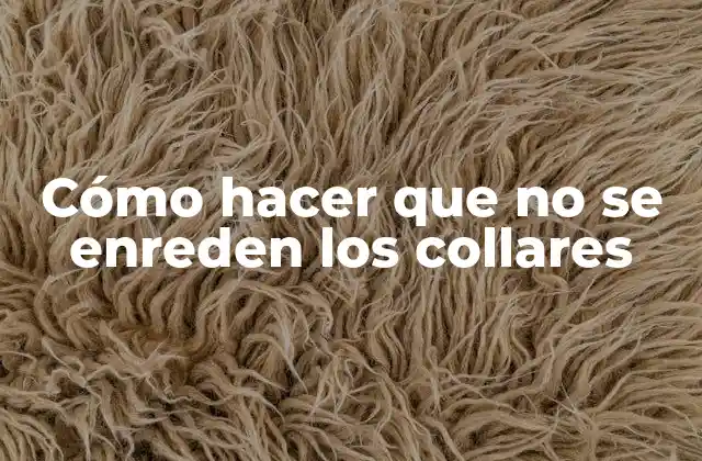 Cómo Hacer que No Se Enreden los Collares