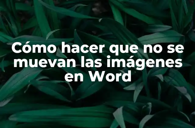 Cómo Hacer que No Se Muevan las Imágenes en Word