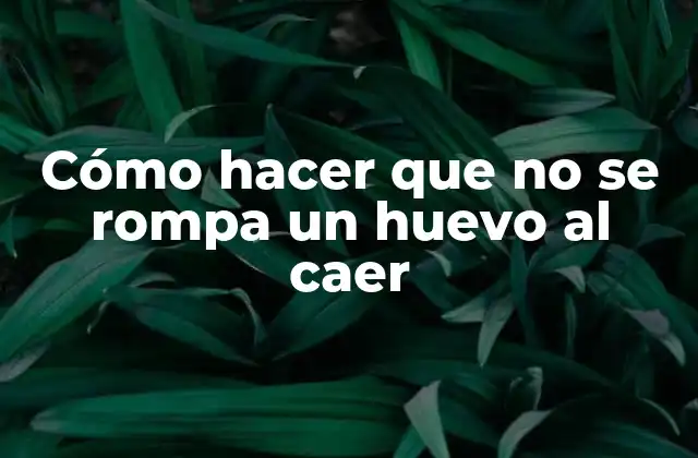 Cómo Hacer que No Se Rompa un Huevo Al Caer