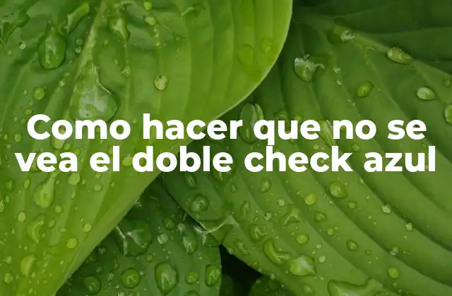 Como Hacer que No Se Vea el Doble Check Azul