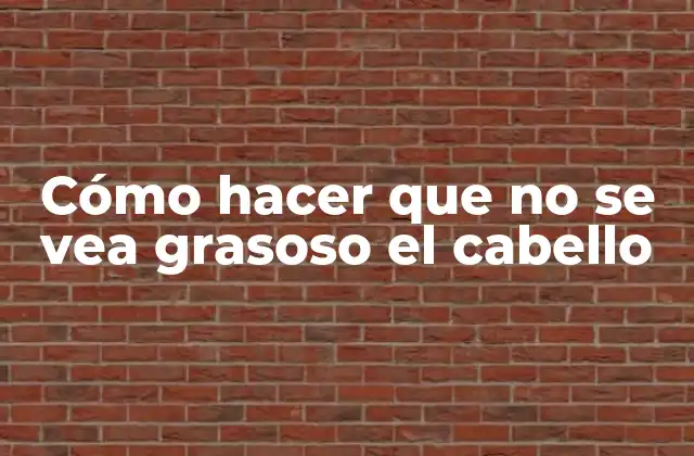 Cómo Hacer que No Se Vea Grasoso el Cabello