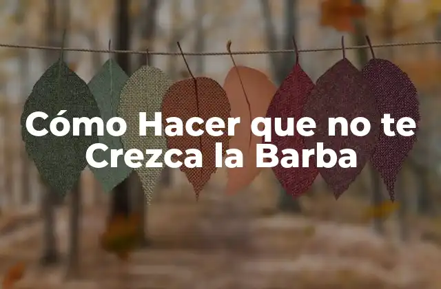 Cómo Hacer que No Te Crezca la Barba