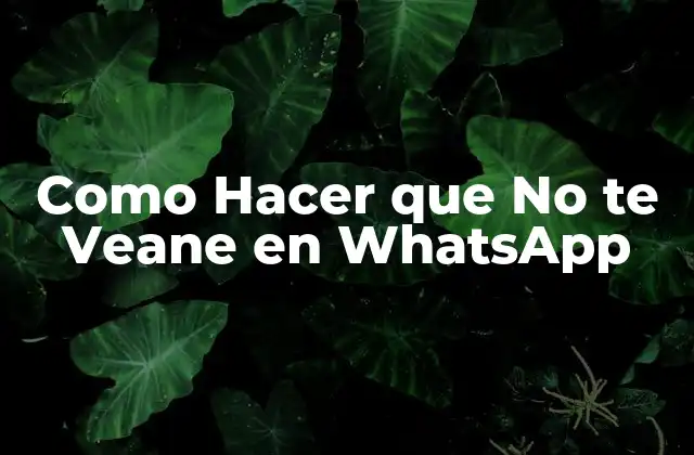 Como Hacer que No Te Veane en Whatsapp