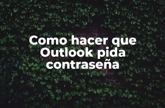 Como Hacer que Outlook Pida Contraseña