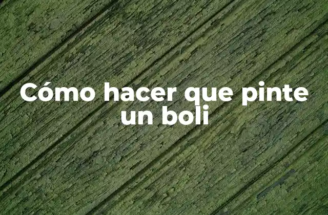 Cómo Hacer que Pinte un Boli