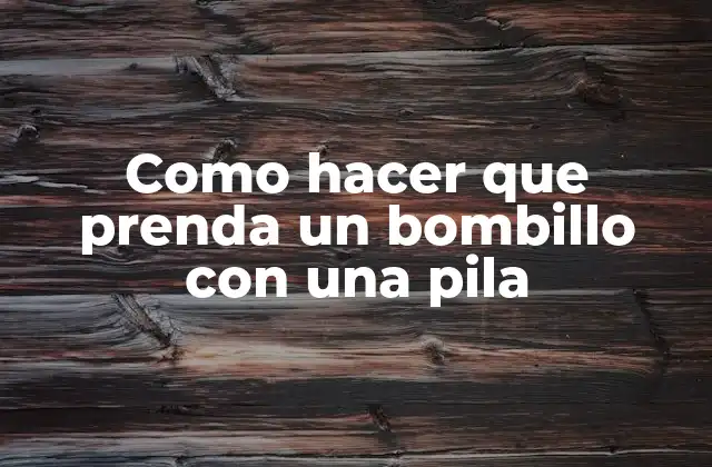 Como Hacer que Prenda un Bombillo con una Pila