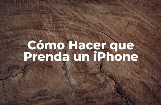 Cómo Hacer que Prenda un Iphone