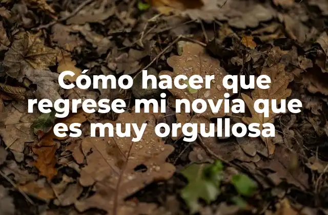 Cómo Hacer que Regrese Mi Novia que es Muy Orgullosa