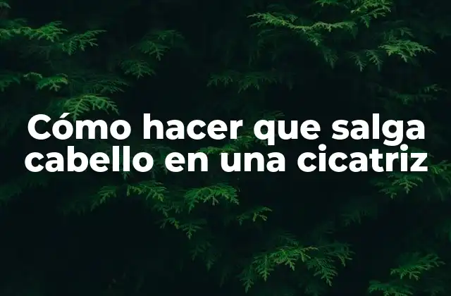 Cómo Hacer que Salga Cabello en una Cicatriz