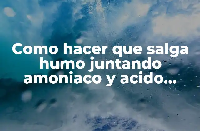 Como Hacer que Salga Humo Juntando Amoniaco y Acido Cloridrico