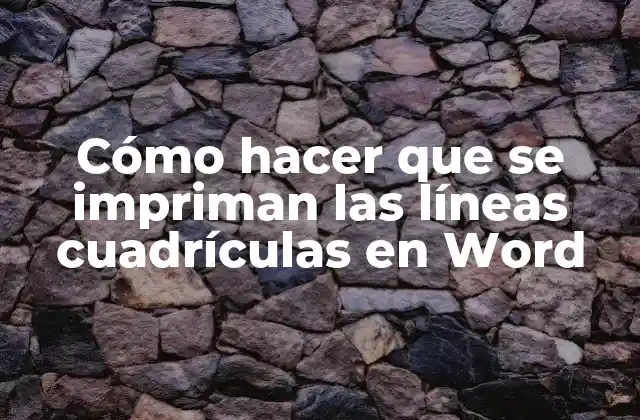 Cómo Hacer que Se Impriman las Líneas Cuadrículas en Word