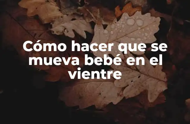 Cómo Hacer que Se Mueva Bebé en el Vientre