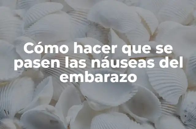 Cómo Hacer que Se Pasen las Náuseas Del Embarazo 2 ¿Qué son las náuseas del embarazo?