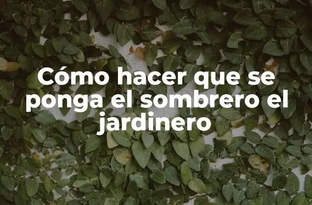 Cómo Hacer que Se Ponga el Sombrero el Jardinero